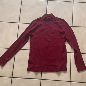 Karen Scott maroon long sleeve mock turtle neck SZ XS